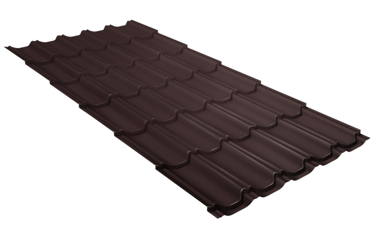 Металлочерепица квинта плюс Grand Line 0,5 PurPro Matt 275 RAL 8017 шоколад